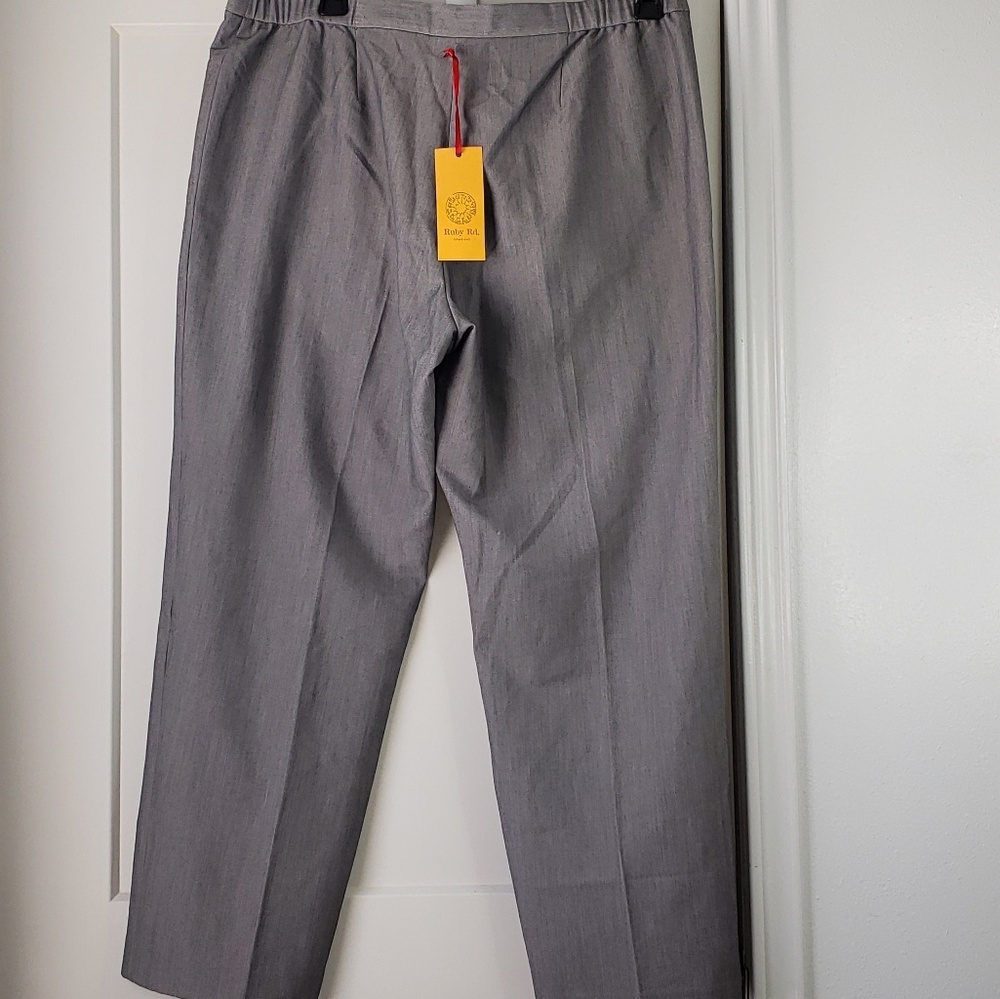 Ruby Rd. Plus Size Flat Front Easy Stretch Pant - Picture 4 of 5